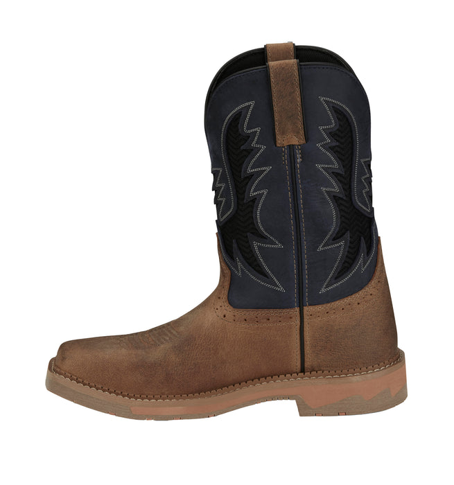 Justin Boot Company Mens Stampede Bolt Peanut Tan 11 In Top Soft Square Toe Work Boot