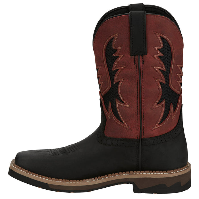 Justin Boot Company Men's Stampede Bolt Coal Black 11 In Top Soft Square Toe Work Boot