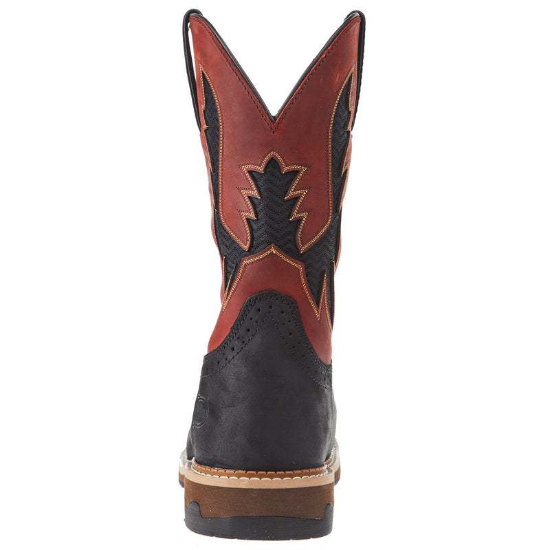 Justin Boots Mens Stampede Bolt Coal Black 11 In Top Nano Comp Square Toe Work Boot