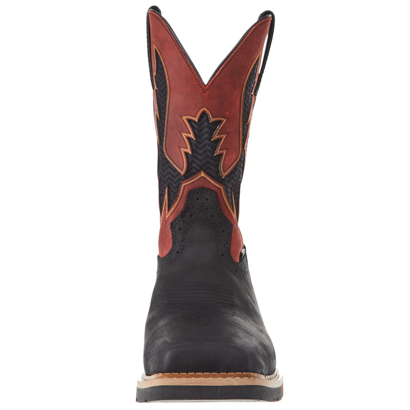 Justin Boots Mens Stampede Bolt Coal Black 11 In Top Nano Comp Square Toe Work Boot