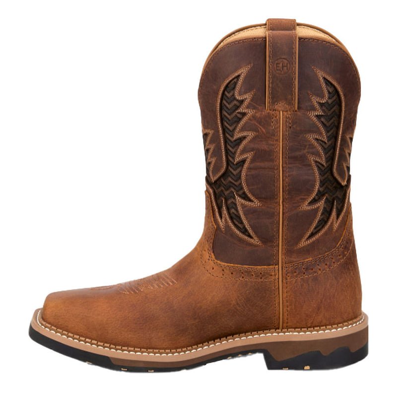 Justin Boot Company Men's Bolt Pecan 11in Comp Square Toe Waterproof Work Boot