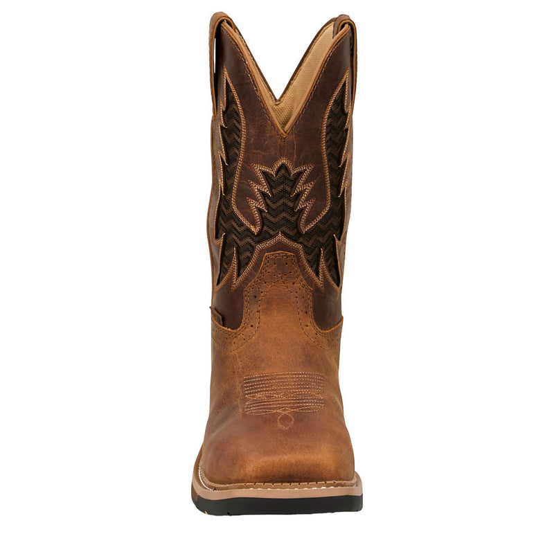 Justin Boot Company Men's Bolt Pecan 11in Comp Square Toe Waterproof Work Boot