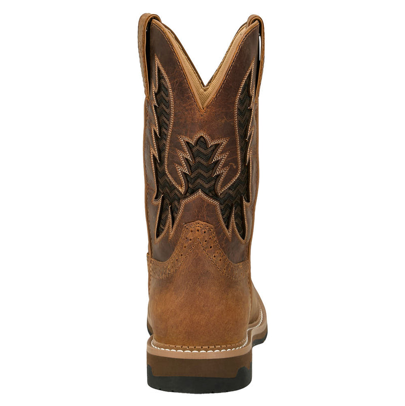 Justin Boot Company Men's Bolt Pecan 11in Soft Square Toe Work Boot
