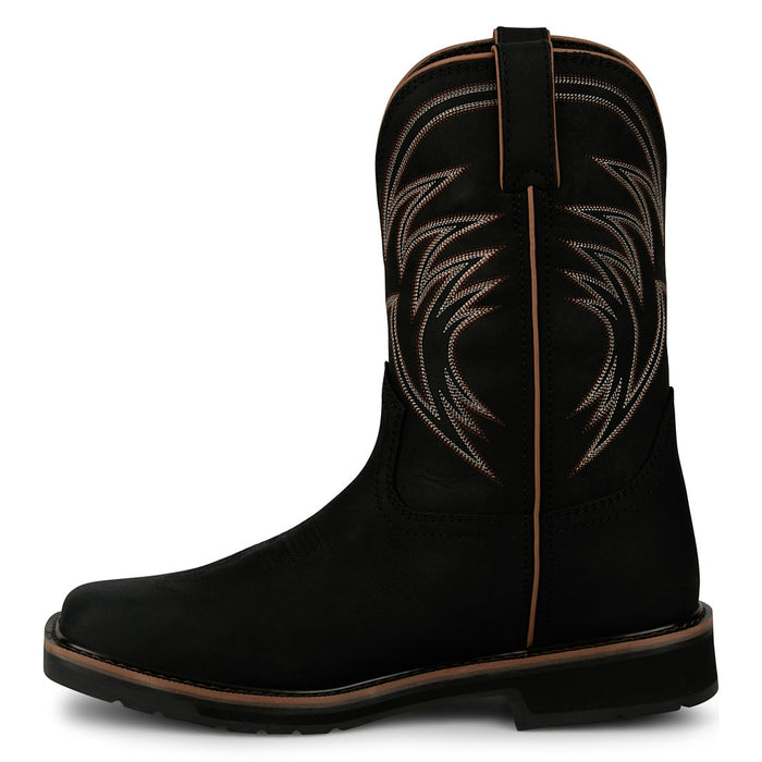 Justin Boot Company Men's Widowmaker 11In Black Top Square Steel Toe Work Boot