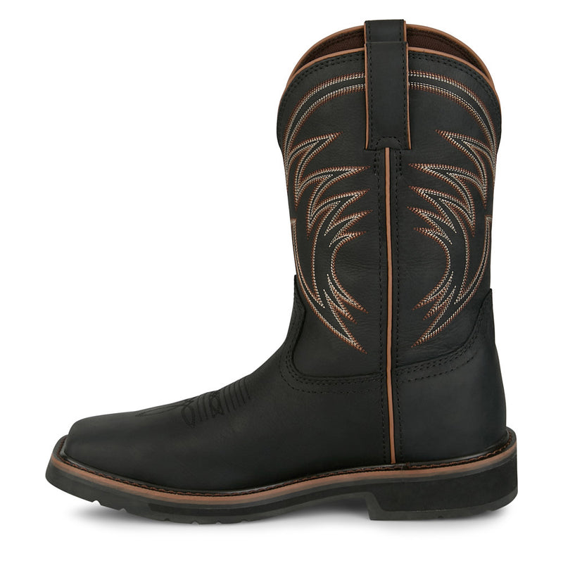 Justin Boot Company Men's Widowmaker Black 11In Top Square Steel Toe Work Boot