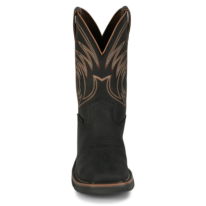 Justin Boot Company Men's Widowmaker Black 11In Top Square Steel Toe Work Boot