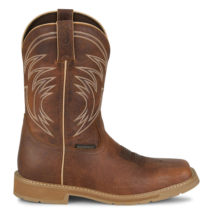 Justin Boot Company Men's Daywork Pecan 11In Top Square Soft Toe Work Boot