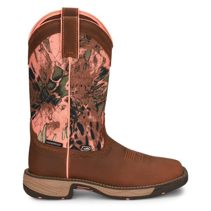 Justin Boot Company Women's Stampede Rush WP Soft Toe Square Toe Work Boot