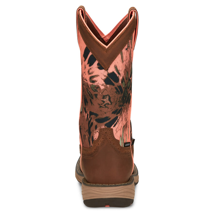 Justin Boot Company Women's Stampede Rush WP Soft Toe Square Toe Work Boot