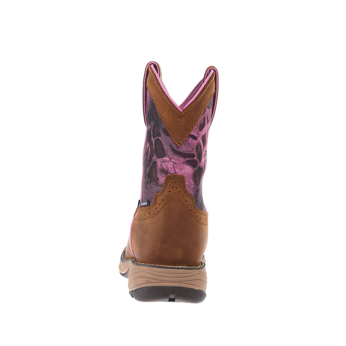 Justin Boot Company Women's Rush Cedar Brown Pink Camo 8in. Square Soft Toe Work Boot