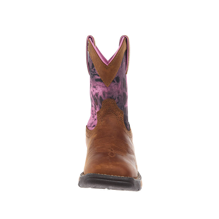 Justin Boot Company Women's Rush Cedar Brown Pink Camo 8in. Square Soft Toe Work Boot