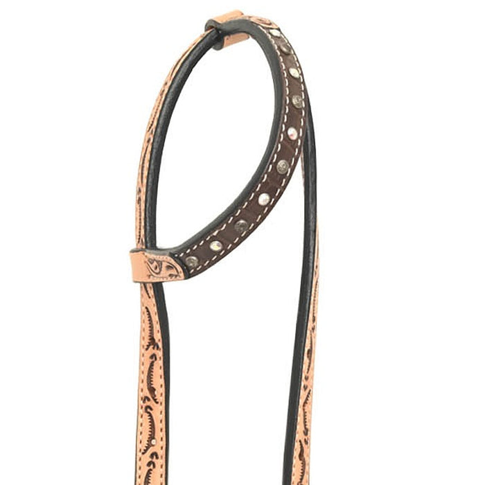 Rafter T Ranch Company Brown Gator Crystal Single Ear Headstall