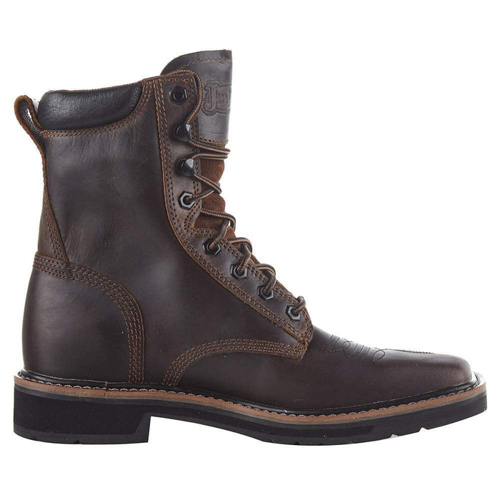 Justin men's rugged tan stampede steel toe work boots deals