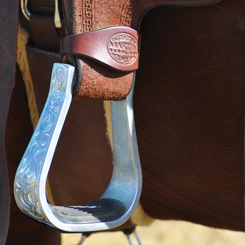Martin Saddlery 2in Engraved Aluminum Stirrups