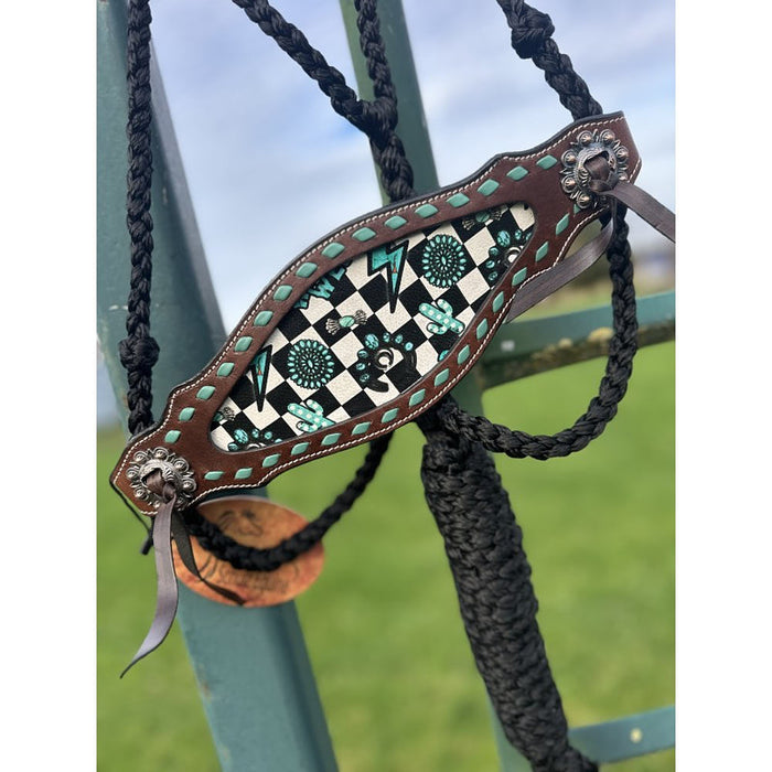 Schulz Equine Turquoise Glass Noseband Braided Halter