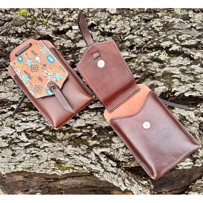 Schulz Equine Patterned Cell Phone Back Cinch Holder