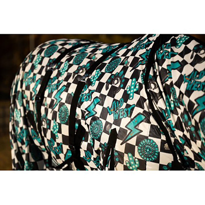 Schulz Equine Turquoise Glass Fly Sheet with Attached Neck and Belly Band