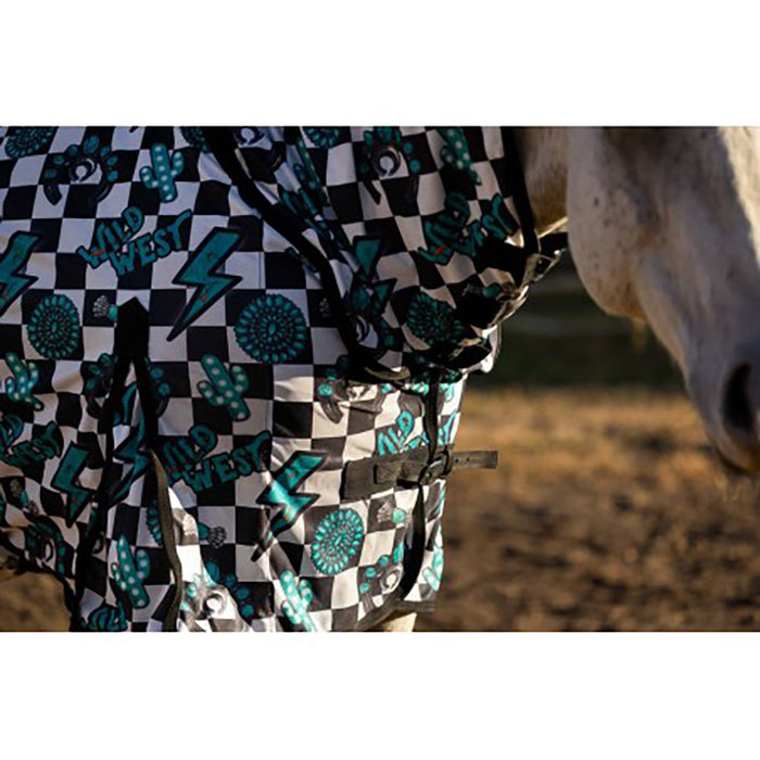 Schulz Equine Turquoise Glass Fly Sheet with Attached Neck and Belly Band