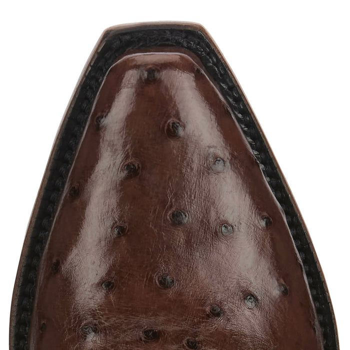 Tony Lama Women's Kango Tobac Full Quill Ostrich Vamp 17In Chocolate Top Boot