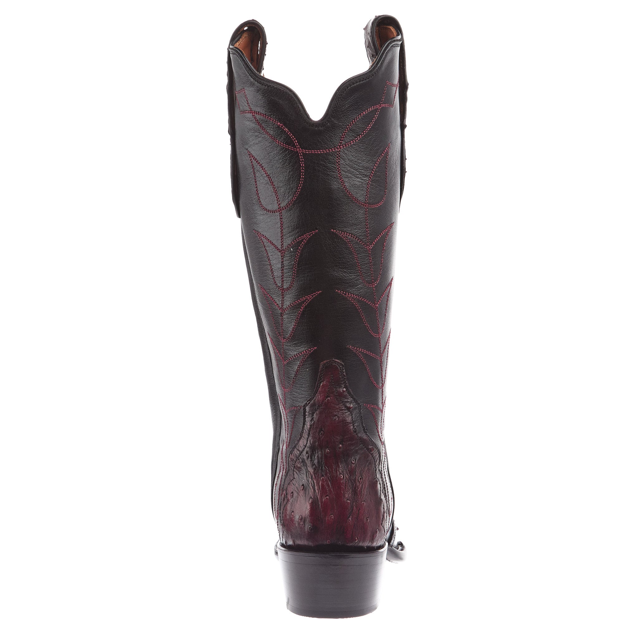 Tony Lama Women's Black Cherry Full Quill Ostrich Vamp 17In Black