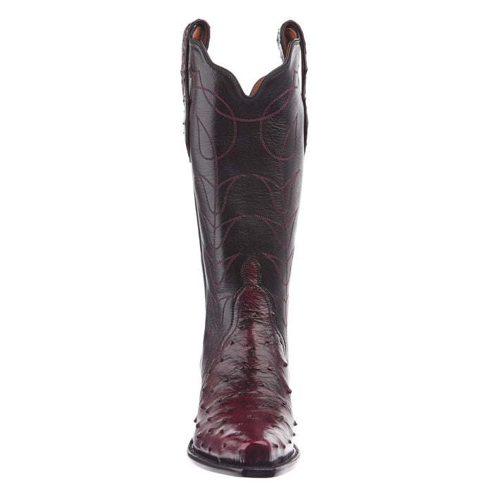 Tony Lama Women's Black Cherry Full Quill Ostrich Vamp 17In Black Top Boot