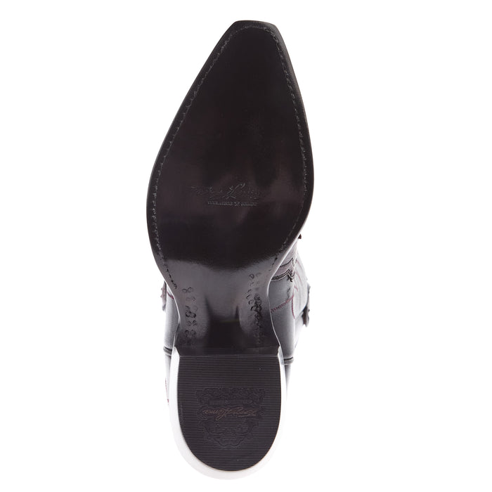 Tony Lama Women's Black Cherry Full Quill Ostrich Vamp 17In Black Top Boot