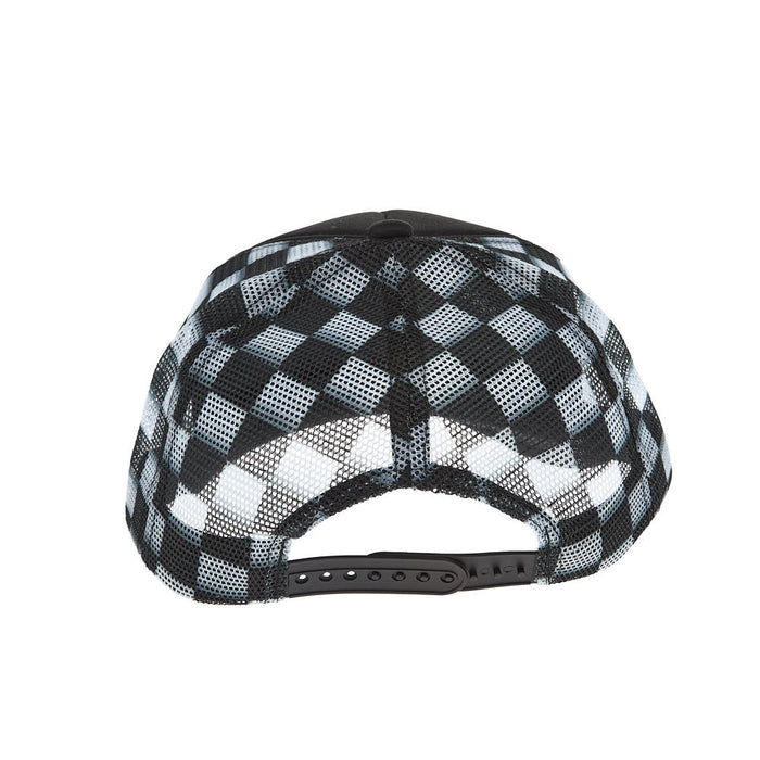 Saddle Grip Black and White Checkered Trucker Cap