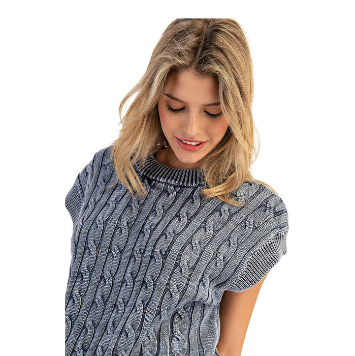 Ee Some Women's Ink Cable Knit Sweater