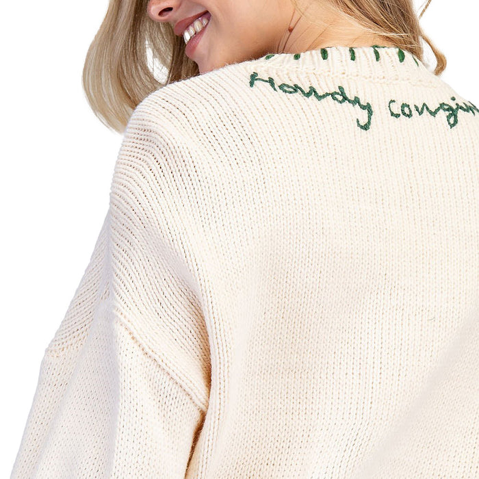 Ee Some Women's Sand Horse Front Sweater