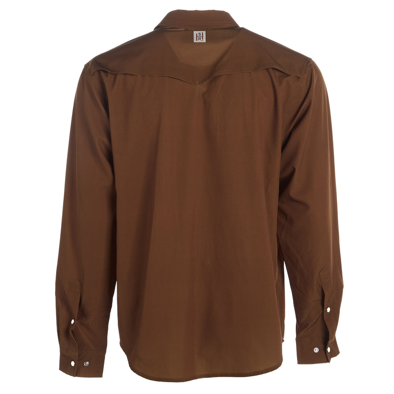 Brandcowboy Mens Sandhill Ranch Rust Long Sleeve Pearl Snap Shirt