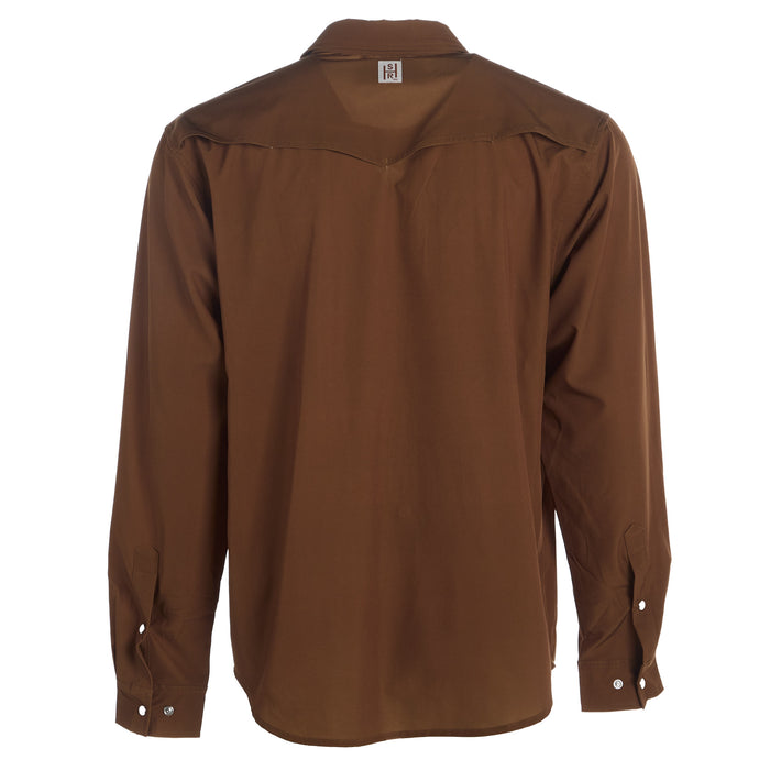 Brandcowboy Mens Sandhill Ranch Rust Long Sleeve Pearl Snap Shirt