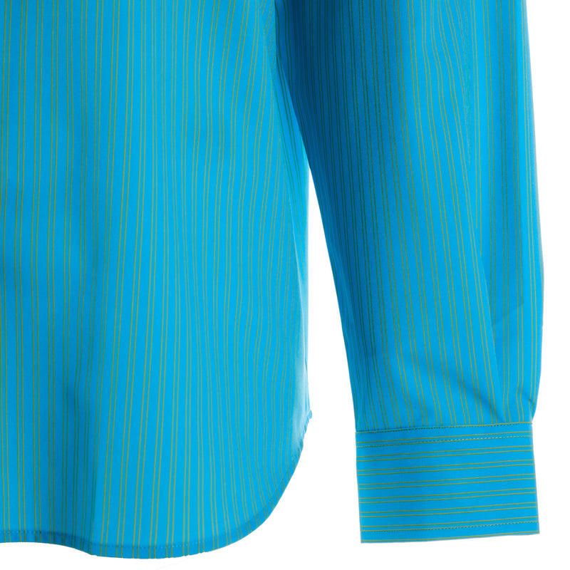 Sand Hill Ranch Men's Blue and Gold Stripe Snap Shirt