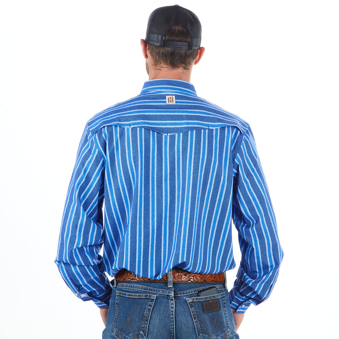 Sand Hill Ranch Men's Stripe Retro Denim Snap Shirt