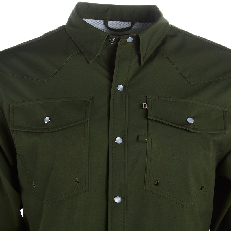 Sand Hill Ranch Men's Olive Denim Snap Shirt