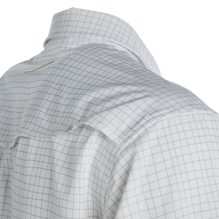 Brandcowboy Mens Sandhill Ranch White Grid Print Long Sleeve Pearl Snap Shirt