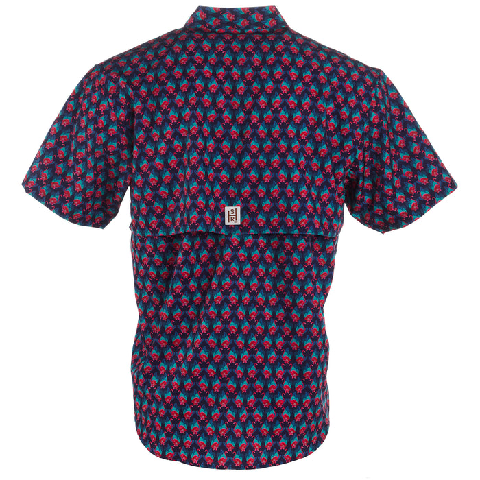 Sandhill Ranch Men's Short Sleeve Flamingo Print Snap Shirt