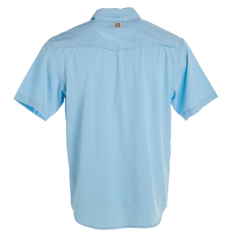 Brandcowboy Mens Sandhill Ranch Light Blue Short Sleeve Button Up Shirt