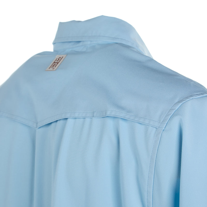 Brandcowboy Mens Sandhill Ranch Light Blue Short Sleeve Button Up Shirt