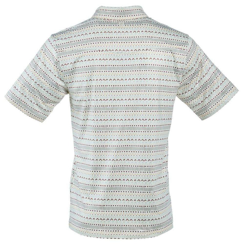 Sandhill Ranch Mens Geo Print Stripe Pearl Snap Polo