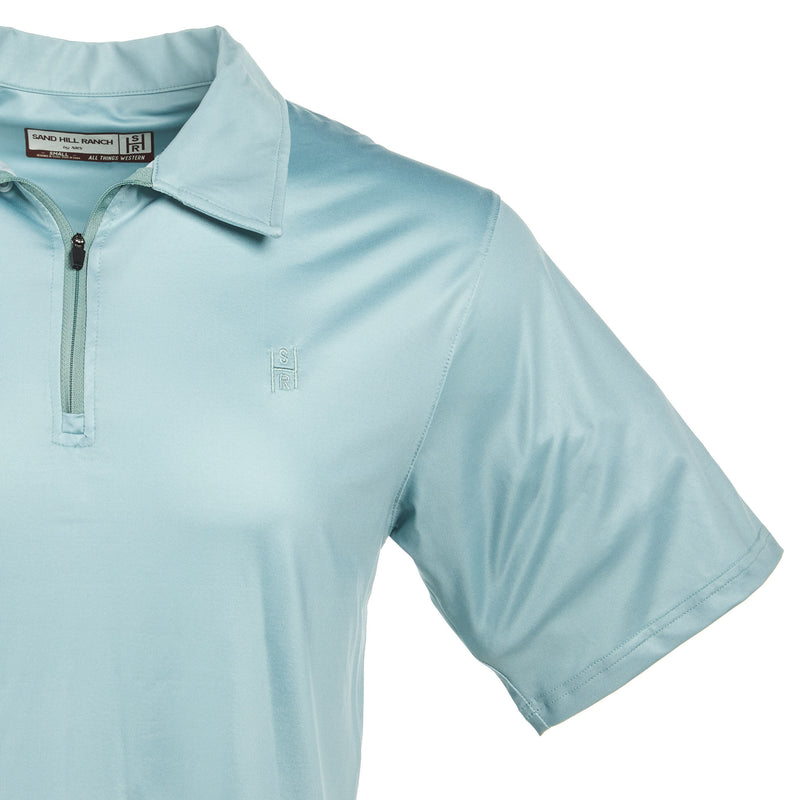 Sand Hill Ranch Sand Hill Mens Sage 1/4 Zip Polo