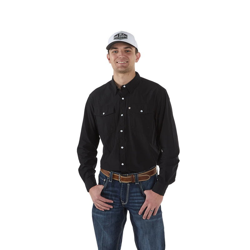 Sand Hill Ranch Men's Black Core Long Sleeve Snap Shirt