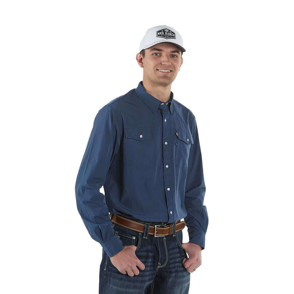 Sand Hill Ranch Men's Dusty Blue Core Long Sleeve Snap Shirt — NRS