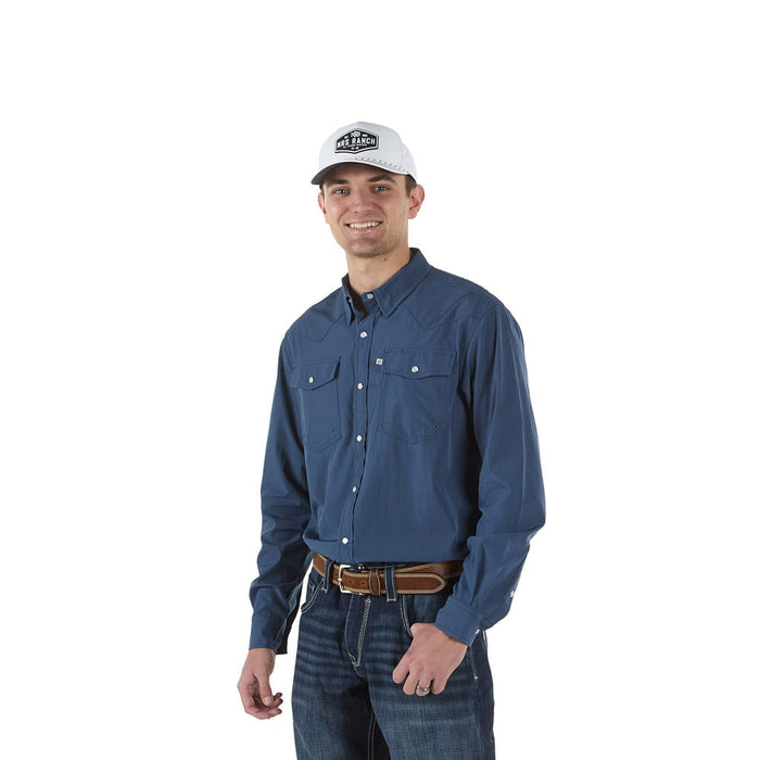 Sand Hill Ranch Men's Dusty Blue Core Long Sleeve Snap Shirt