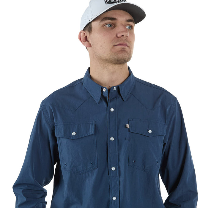 Sand Hill Ranch Men's Dusty Blue Core Long Sleeve Snap Shirt Sand Hill Ranch Men's Dusty Blue Core Long Sleeve Snap Shirt
