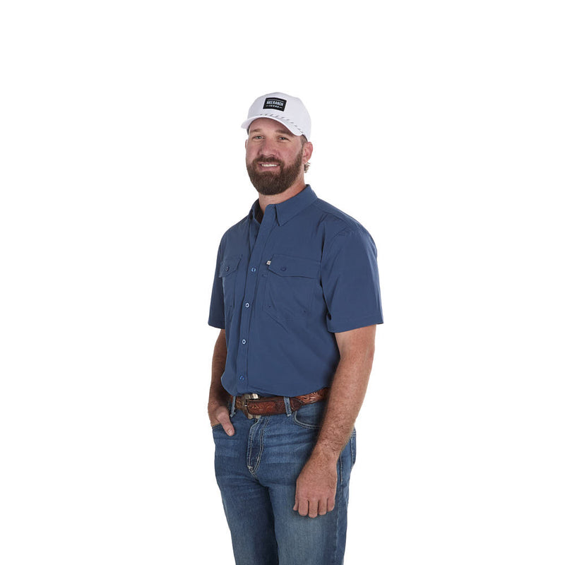 Sand Hill Ranch Men's Dusty Blue Core Short Sleeve Snap Shirt