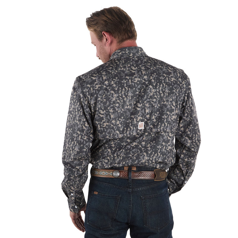 Sand Hill Ranch Men's Army Camo Vented Long Sleeve Snap Shirt
