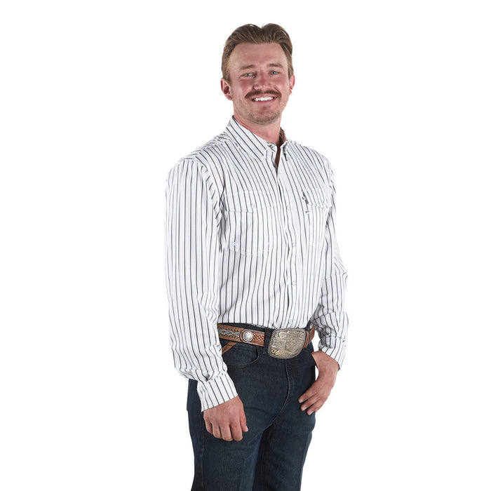 Sand Hill Ranch Men's Black Stripe Vented Long Sleeve Snap Shirt