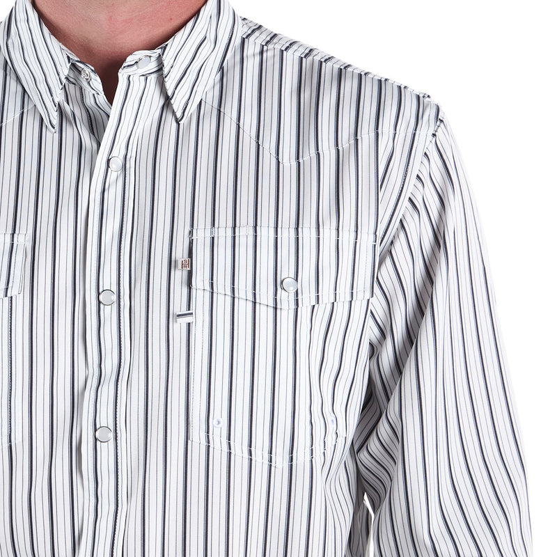 Sand Hill Ranch Men's Black Stripe Vented Long Sleeve Snap Shirt