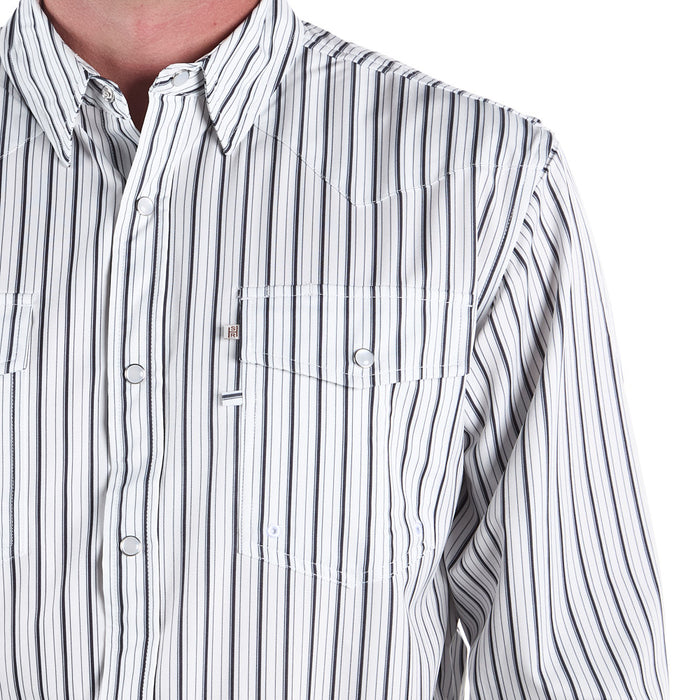 Sand Hill Ranch Men's Black Stripe Vented Long Sleeve Snap Shirt