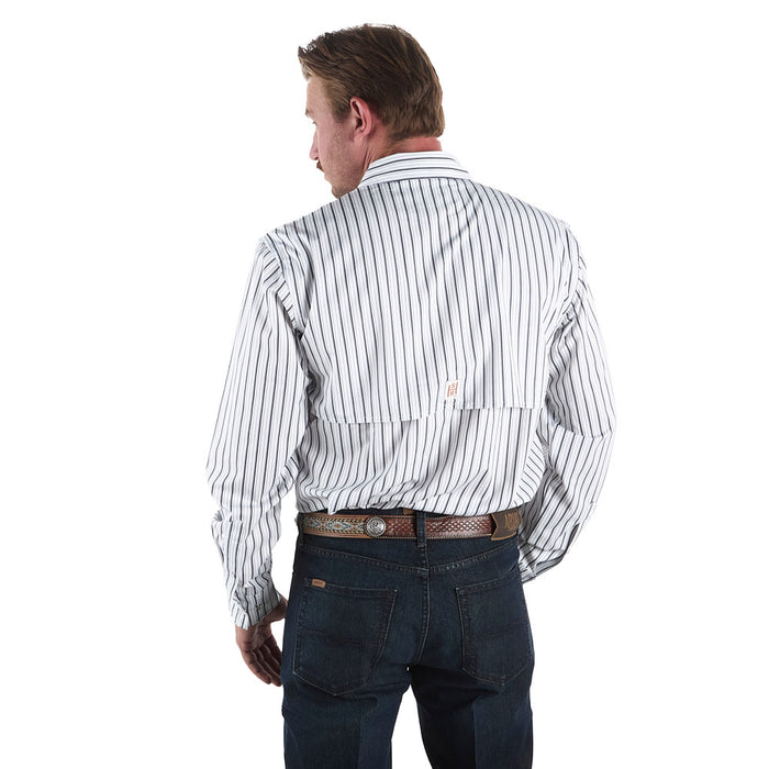Sand Hill Ranch Men's Black Stripe Vented Long Sleeve Snap Shirt